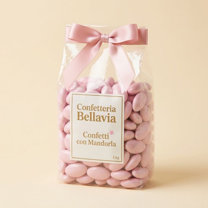 Bellavia Confetti rosa con mandorla - 1 kg Bellavia Confetti rosa con mandorla - 1 kg