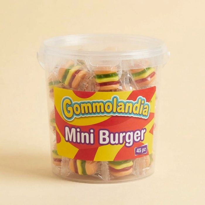 Gommolandia Mini Burger gommosi - Vaschetta 45 pezzi Gommolandia Mini Burger gommosi - Vaschetta 45 pezzi