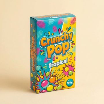 Crunchy Pop Tropical - Caramelle croccanti frizzanti, box 150 g
