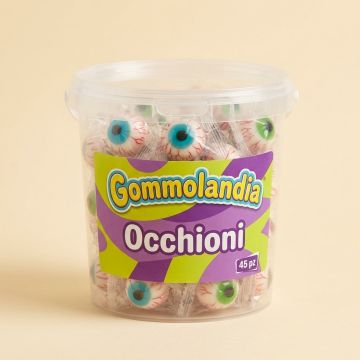 Gommolandia Occhioni ripieni - Vaschetta 45 pezzi