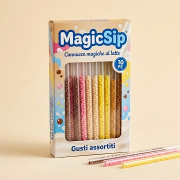 MagicSip Cannucce magiche al latte - Gusti assortiti, 10 pezzi